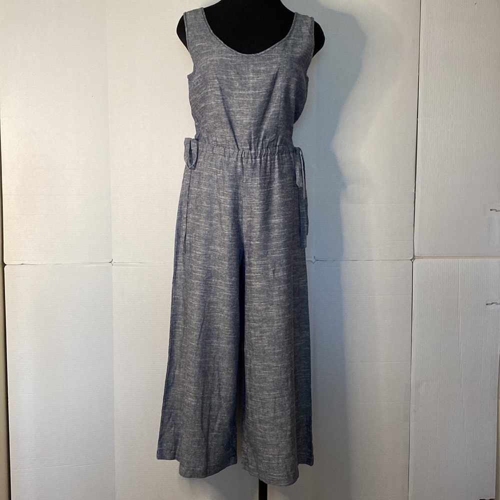 Max Studio Jumpsuit Linen Blend Blue XS.